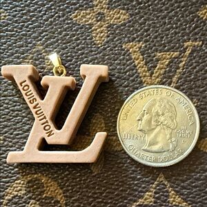 Light brown Upcycled LV charm or pendant